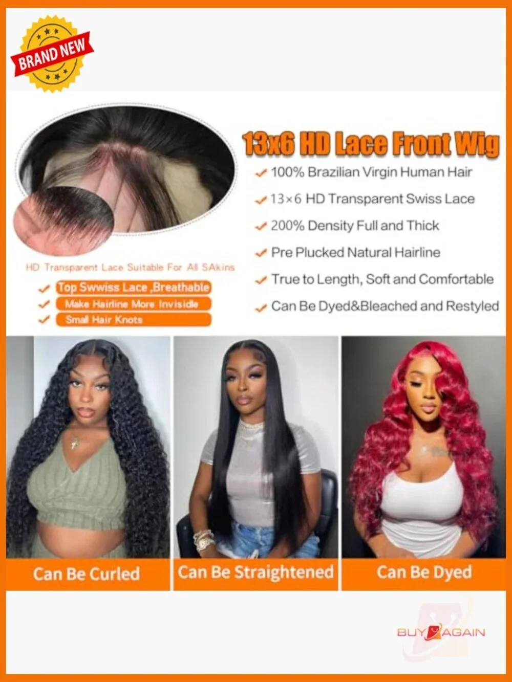 30 Inch Body Wave 200% Density 13x6 Lace Front Wig HD Lace Pre Plucked